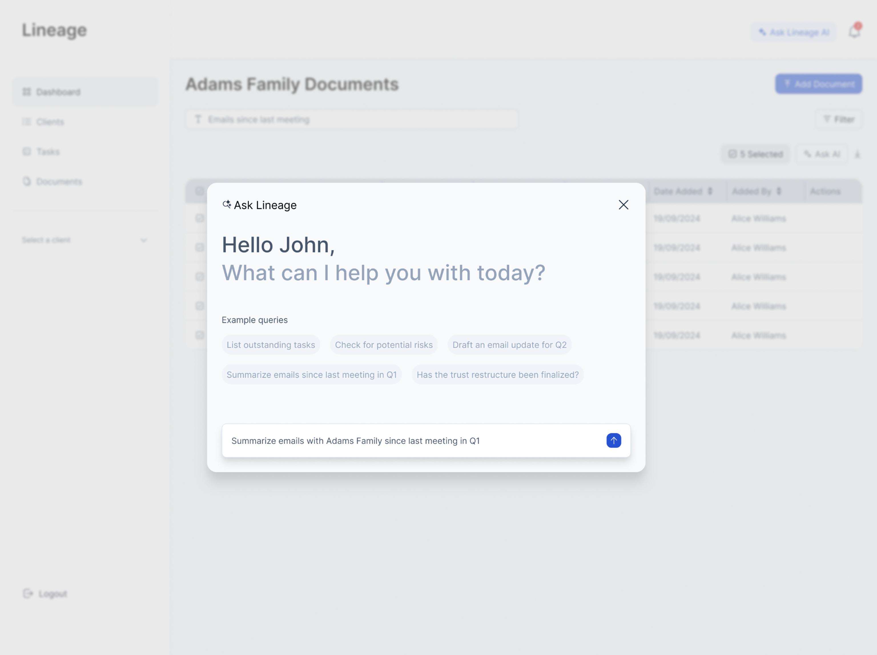 AI-native Command Centre SaaS Interface - Lineage Platform